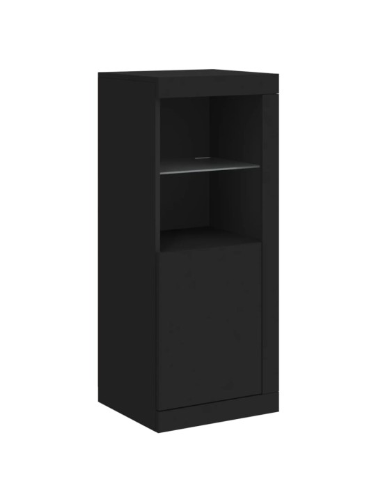 Příborníky s LED osvětlením 3 ks černé kompozitní dřevo