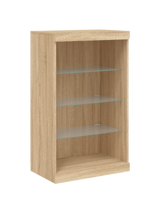 Příborníky s LED osvětlením 3 ks dub sonoma kompozitní dřevo
