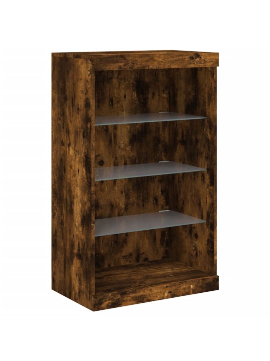 Příborníky s LED osvětlením 3 ks kouřový dub kompozitní dřevo