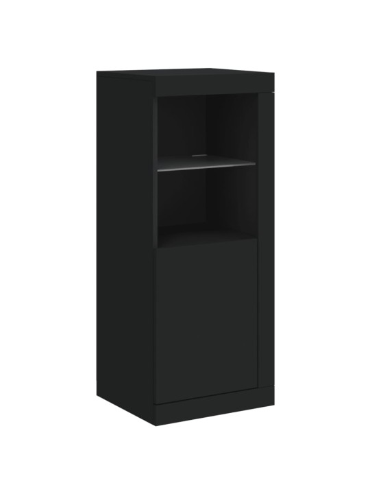 Příborníky s LED osvětlením 3 ks černé kompozitní dřevo