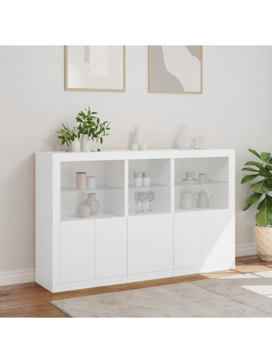 Příborník s LED osvětlením bílý 162 x 37 x 100 cm