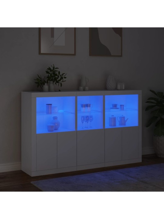Příborník s LED osvětlením bílý 162 x 37 x 100 cm