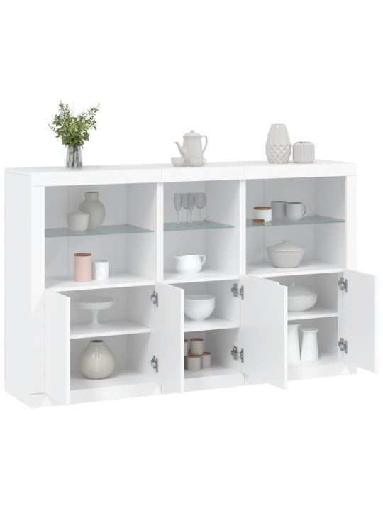 Příborník s LED osvětlením bílý 162 x 37 x 100 cm