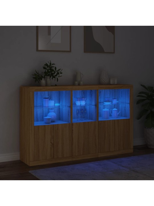 Příborník s LED osvětlením dub sonoma 162 x 37 x 100 cm