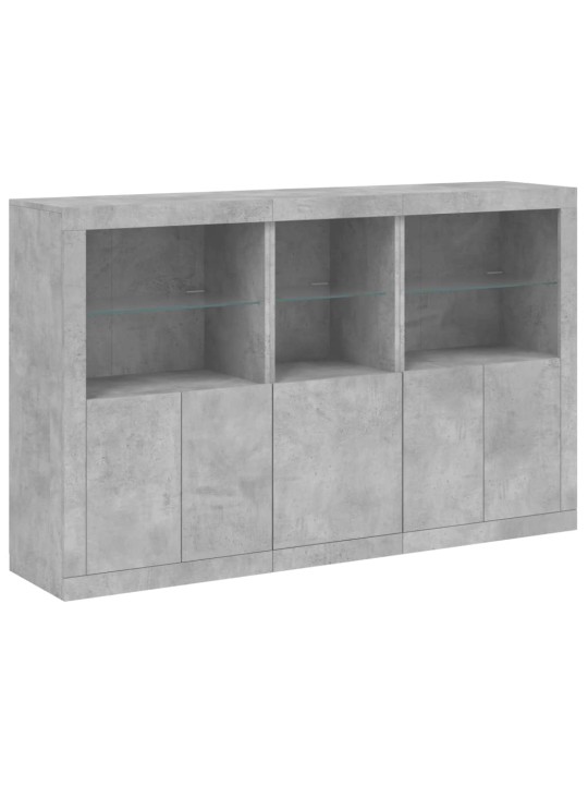 Příborník s led osvětlením betonově šedý 162 x 37 x 100 cm