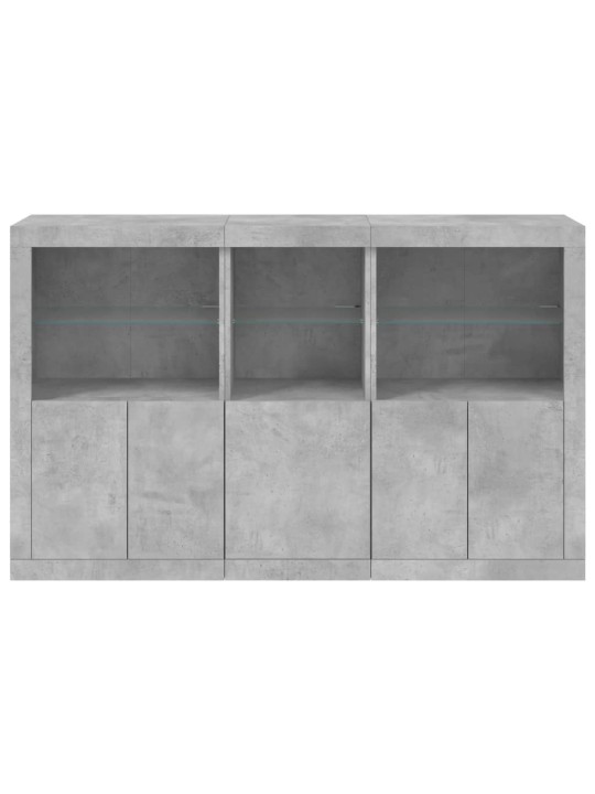 Příborník s led osvětlením betonově šedý 162 x 37 x 100 cm