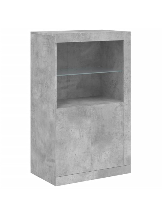 Příborník s led osvětlením betonově šedý 162 x 37 x 100 cm