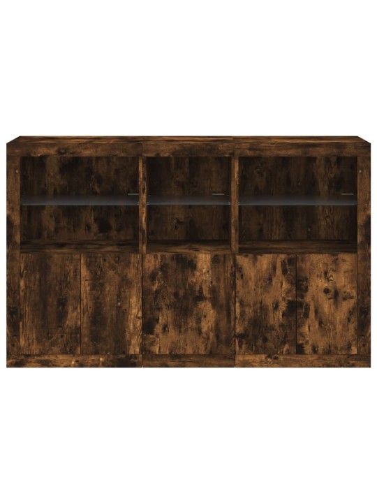 Příborník s LED osvětlením kouřový dub 162 x 37 x 100 cm