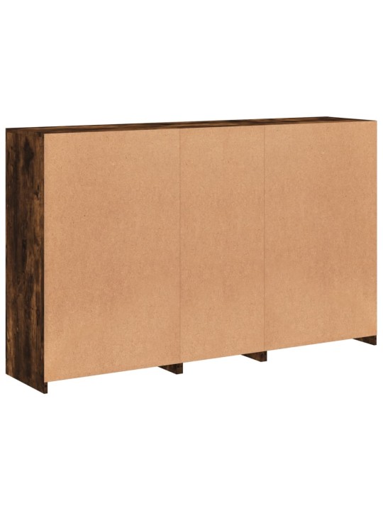 Příborník s LED osvětlením kouřový dub 162 x 37 x 100 cm