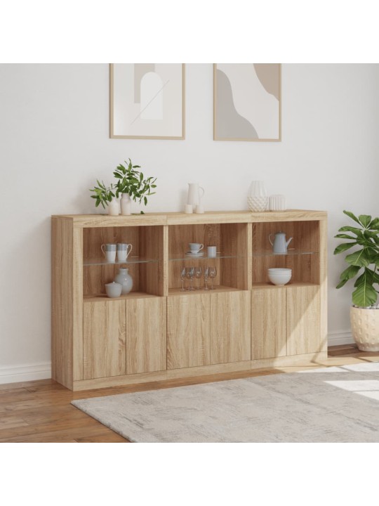 Příborník s LED osvětlením dub sonoma 181,5 x 37 x 100 cm