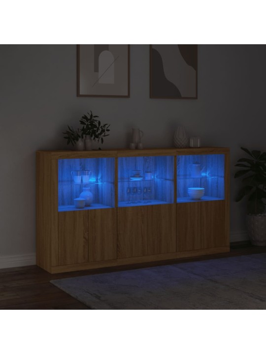 Příborník s LED osvětlením dub sonoma 181,5 x 37 x 100 cm