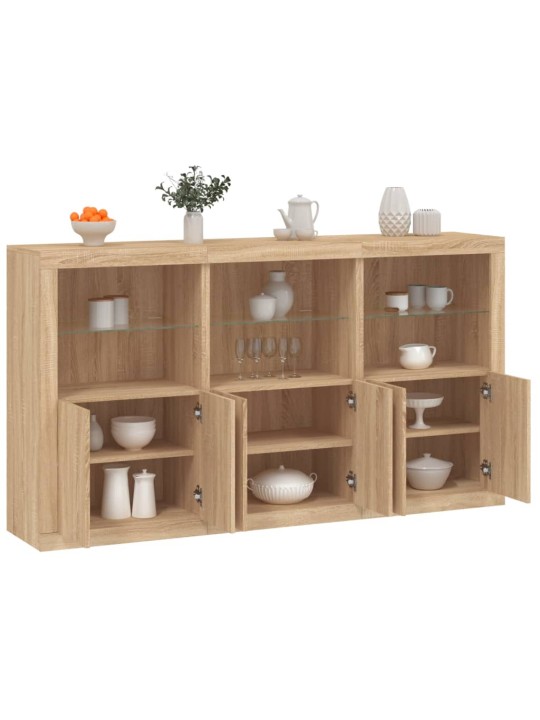 Příborník s LED osvětlením dub sonoma 181,5 x 37 x 100 cm