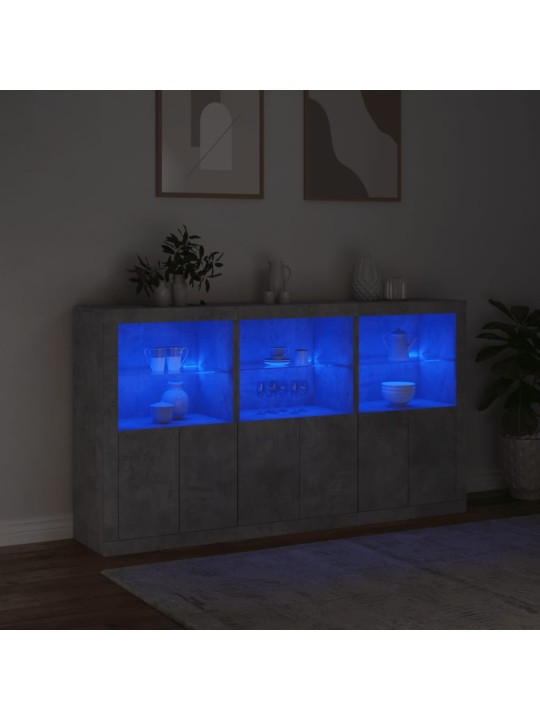 Příborník s LED osvětlením betonově šedý 181,5 x 37 x 100 cm