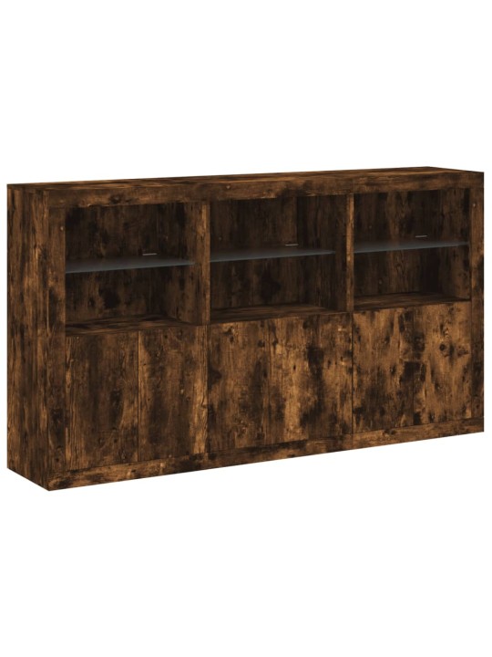 Příborník s LED osvětlením kouřový dub 181,5 x 37 x 100 cm