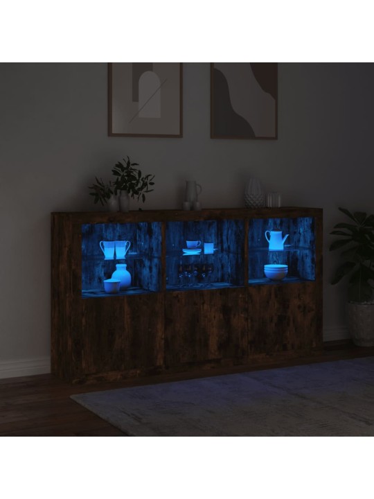 Příborník s LED osvětlením kouřový dub 181,5 x 37 x 100 cm