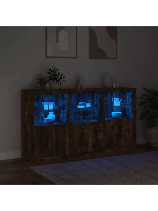 Příborník s LED osvětlením kouřový dub 181,5 x 37 x 100 cm