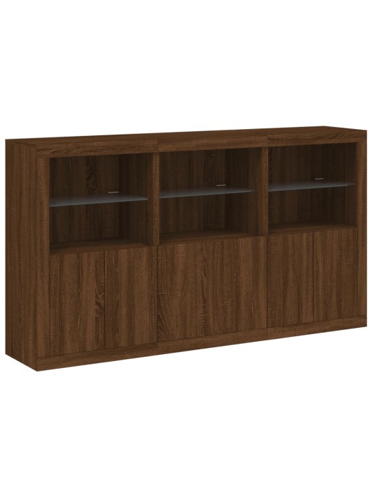 Příborník s LED osvětlením hnědý dub 181,5 x 37 x 100 cm