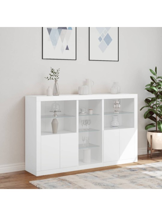 Příborník s LED osvětlením bílý 162 x 37 x 100 cm