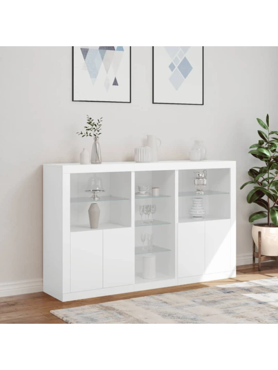Příborník s LED osvětlením bílý 162 x 37 x 100 cm