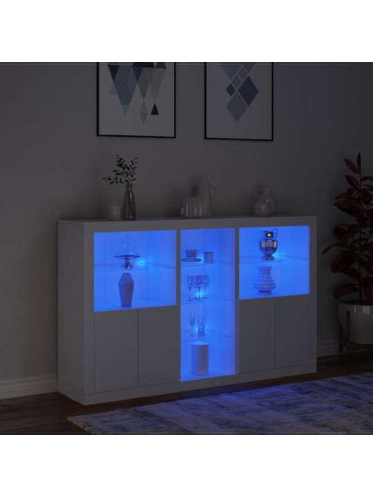 Příborník s LED osvětlením bílý 162 x 37 x 100 cm