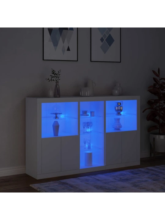Příborník s LED osvětlením bílý 162 x 37 x 100 cm