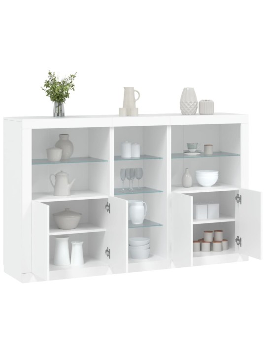 Příborník s LED osvětlením bílý 162 x 37 x 100 cm