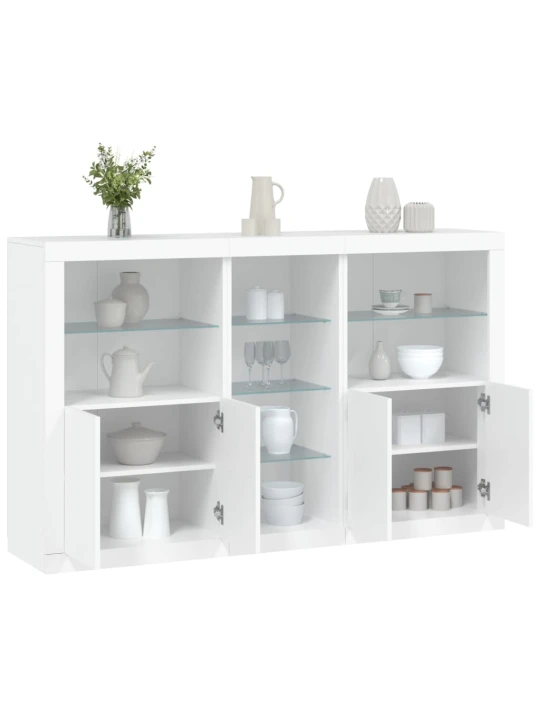 Příborník s LED osvětlením bílý 162 x 37 x 100 cm