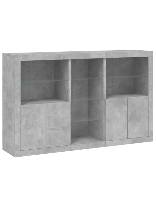 Příborník s led osvětlením betonově šedý 162 x 37 x 100 cm