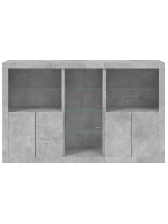 Příborník s led osvětlením betonově šedý 162 x 37 x 100 cm