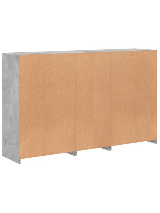 Příborník s led osvětlením betonově šedý 162 x 37 x 100 cm
