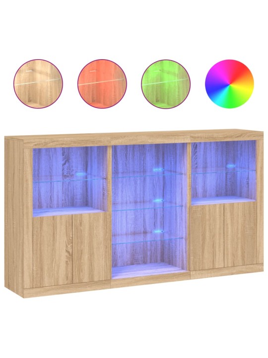 Příborník s LED osvětlením dub sonoma 181,5 x 37 x 100 cm