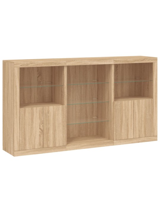 Příborník s LED osvětlením dub sonoma 181,5 x 37 x 100 cm