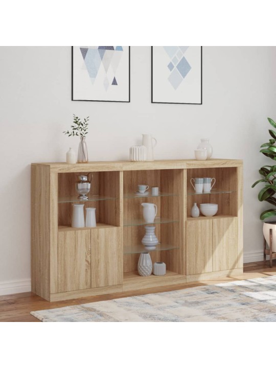 Příborník s LED osvětlením dub sonoma 181,5 x 37 x 100 cm