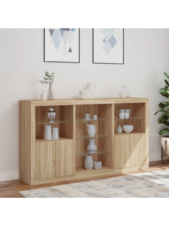 Příborník s LED osvětlením dub sonoma 181,5 x 37 x 100 cm
