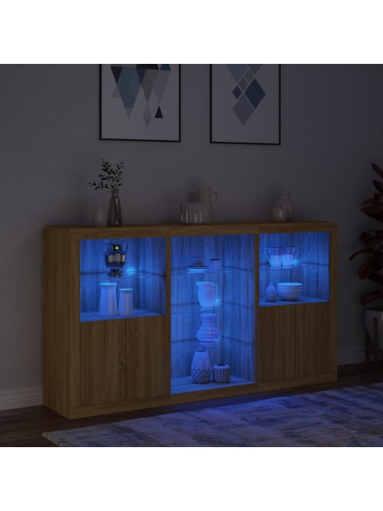 Příborník s LED osvětlením dub sonoma 181,5 x 37 x 100 cm