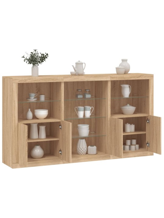 Příborník s LED osvětlením dub sonoma 181,5 x 37 x 100 cm