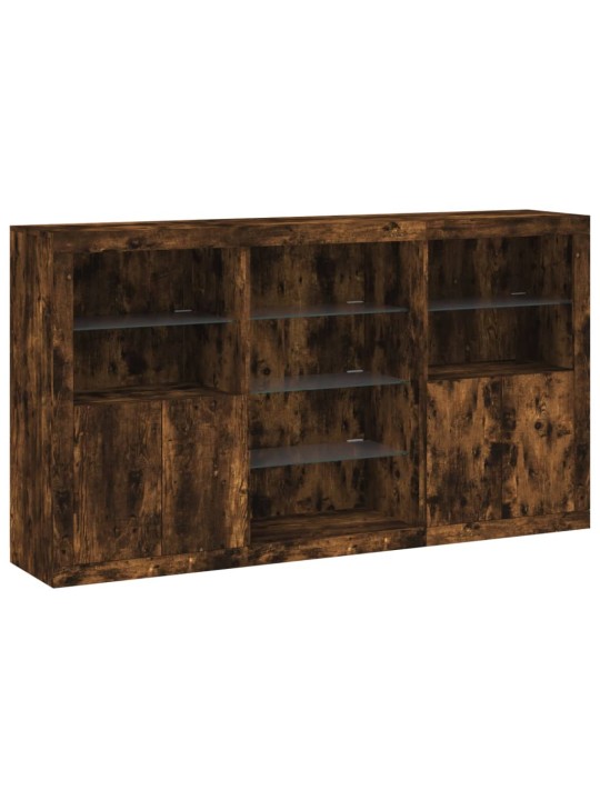 Příborník s LED osvětlením kouřový dub 181,5 x 37 x 100 cm