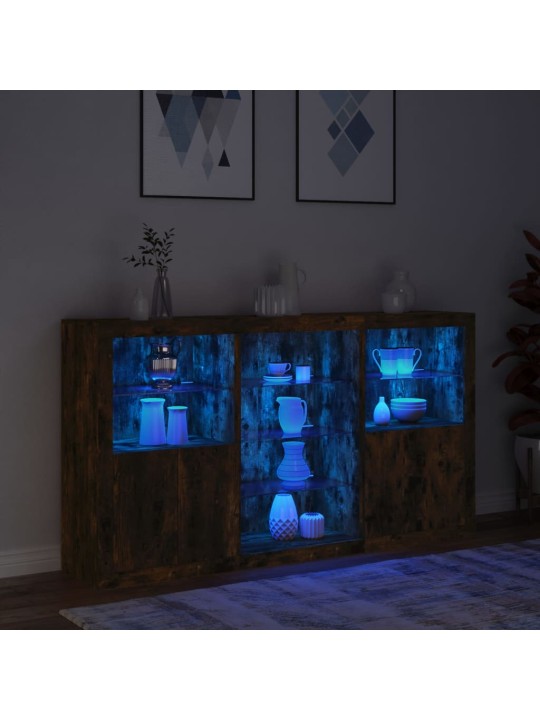 Příborník s LED osvětlením kouřový dub 181,5 x 37 x 100 cm