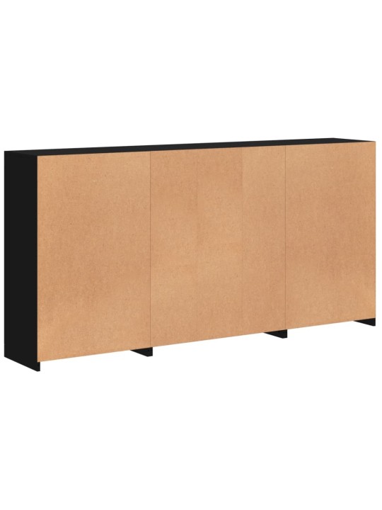 Příborník s LED osvětlením černý 202 x 37 x 100 cm
