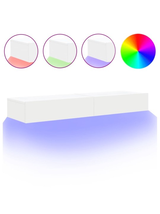 TV skříňky s LED osvětlením 2 ks bílé 60 x 35 x 15,5 cm
