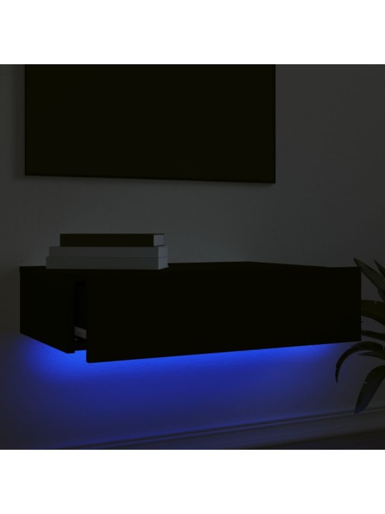 TV skříňka s LED osvětlením černá 60 x 35 x 15,5 cm