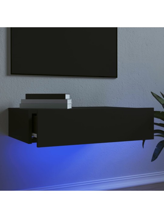 TV skříňka s LED osvětlením černá 60 x 35 x 15,5 cm