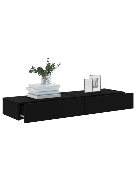 TV skříňky s LED osvětlením 2 ks černé 60 x 35 x 15,5 cm