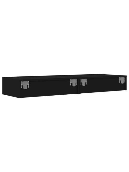 TV skříňky s LED osvětlením 2 ks černé 60 x 35 x 15,5 cm
