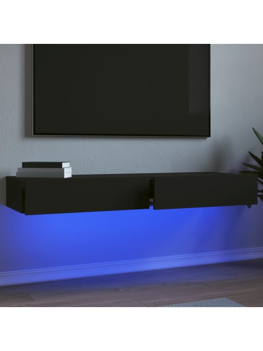 TV skříňky s LED osvětlením 2 ks černé 60 x 35 x 15,5 cm