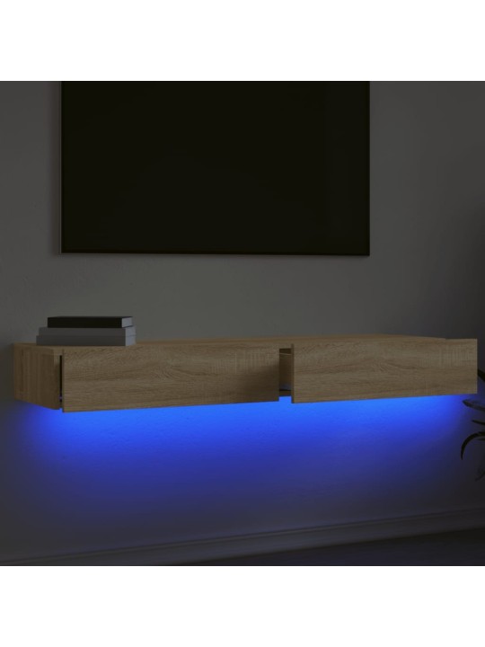 TV skříňky s LED osvětlením 2 ks dub sonoma 60 x 35 x 15,5 cm