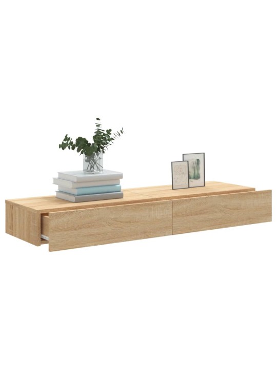TV skříňky s LED osvětlením 2 ks dub sonoma 60 x 35 x 15,5 cm
