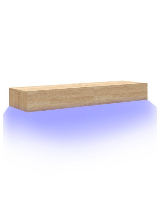 TV skříňky s LED osvětlením 2 ks dub sonoma 60 x 35 x 15,5 cm