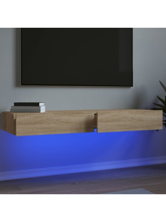 TV skříňky s LED osvětlením 2 ks dub sonoma 60 x 35 x 15,5 cm