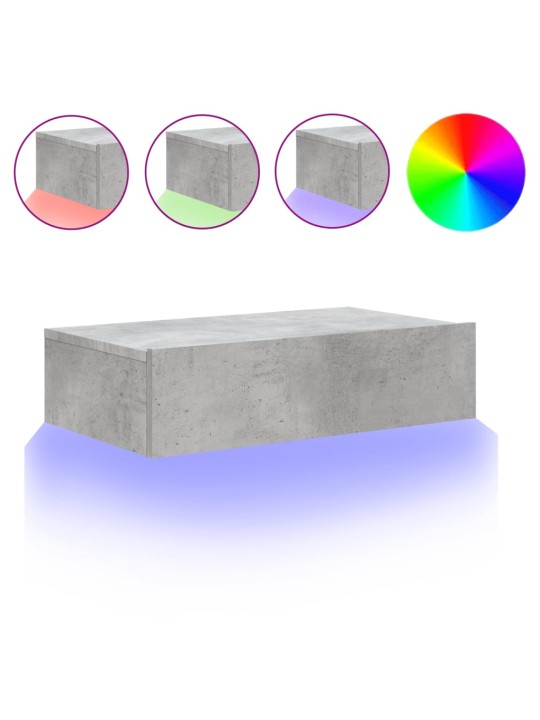 TV skříňka s LED osvětlením betonově šedá 60 x 35 x 15,5 cm